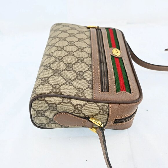 Authentic GUCCI GG Sherry PVC Leather Brown Shoulder Bag bsj630-121025 - Picture 3 of 16